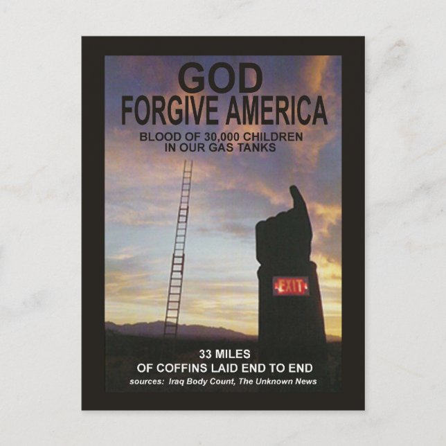 Postal Dios Perdone a Estados Unidos (Anverso)