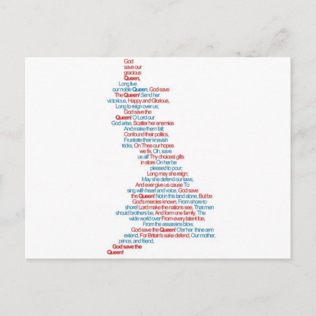 Postal Dios salve a la Reina (Anverso)