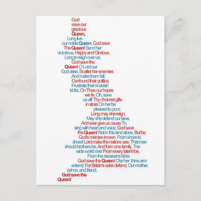 Postal Dios salve a la Reina (Anverso)