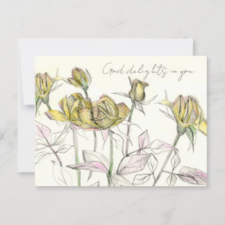 Postal Dios se ilumina en ti rosas amarillas Religiosas