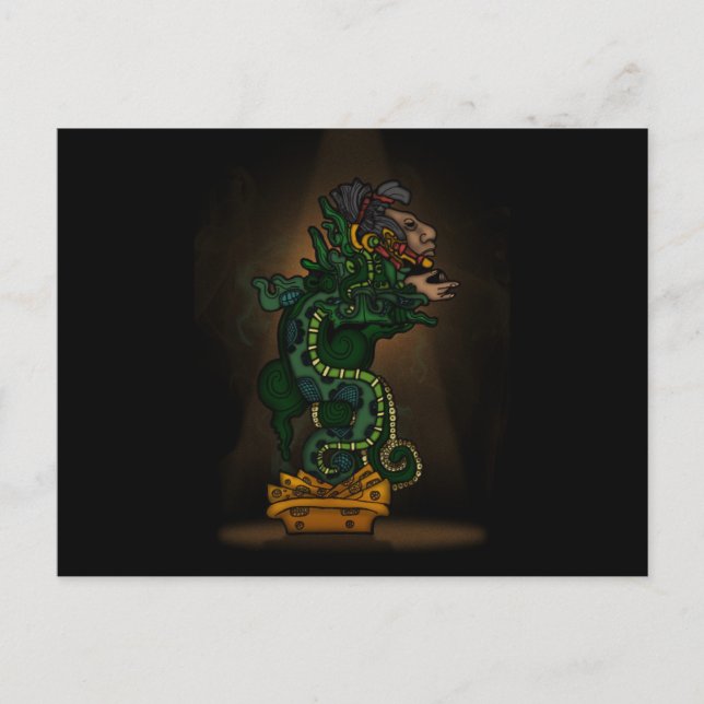 Postal Dios serpiente maya (Anverso)