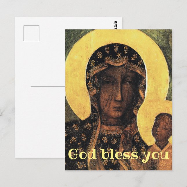 Postal Dios te bendiga el cumpleaños cristiano Black Mado (Anverso / Reverso)