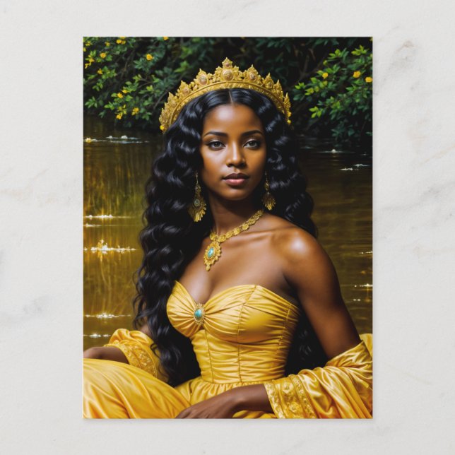 Postal Diosa africana de Oshun Arte Elegante Orisha (Anverso)