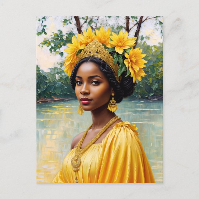 Postal Diosa africana Oshun Orisha Art (Anverso)