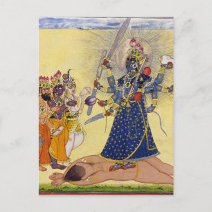 Postal Diosa Bhadrakali adorada por los dioses 1675