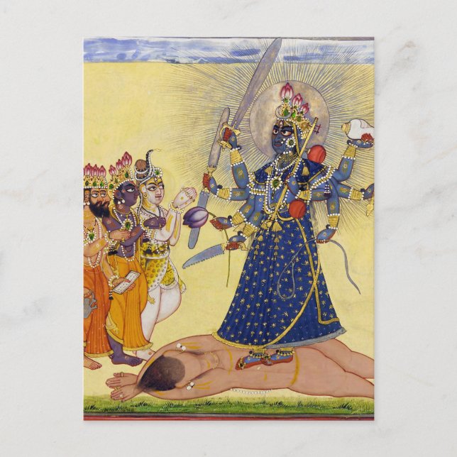 Postal Diosa Bhadrakali adorada por los dioses 1675 (Anverso)