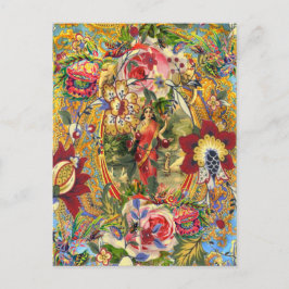 Postal Diosa bohemia vintage