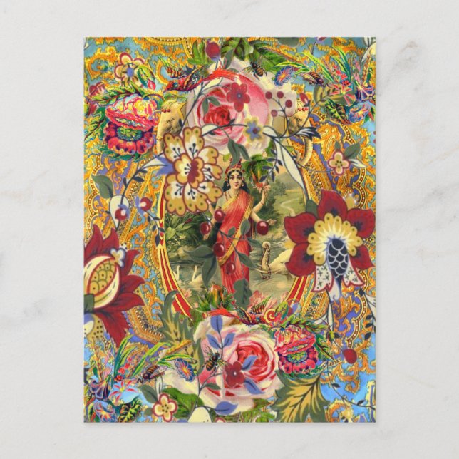 Postal Diosa bohemia vintage (Anverso)