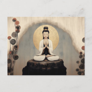 Postal Diosa budista Quan Yin Arte Minimalista
