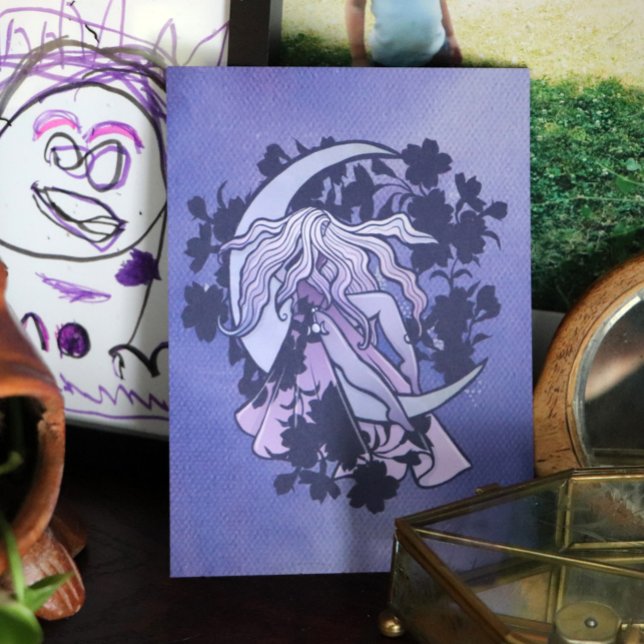 Postal Diosa de la Luna Púrpura Arte de símbolo de la Lun (Subido por el creador)