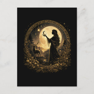 Postal Diosa de la Luna Vintage Mujeres Celestiales Femen