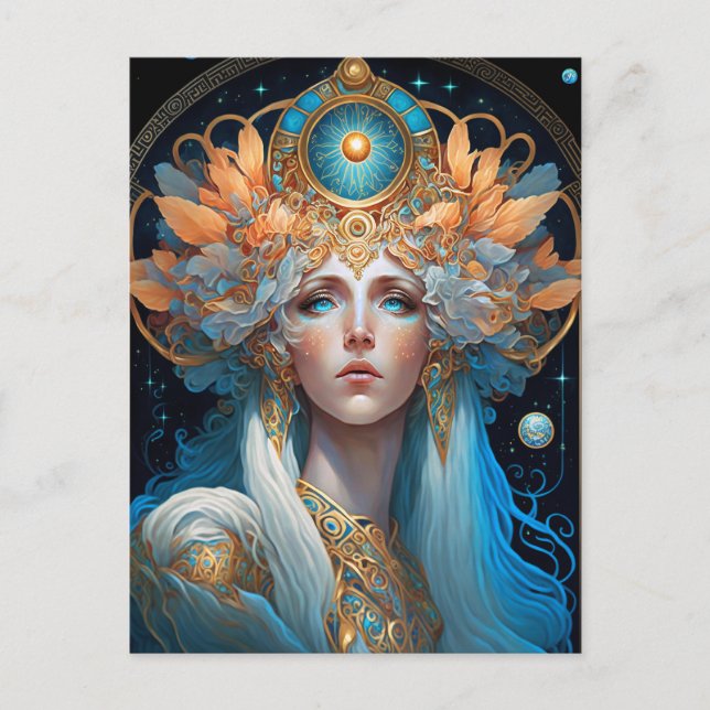 Postal Diosa de la noche: arte de la reina de la fantasía (Anverso)