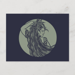 Postal Diosa de la Tierra Bruja Verde Pagana Druida Bruja