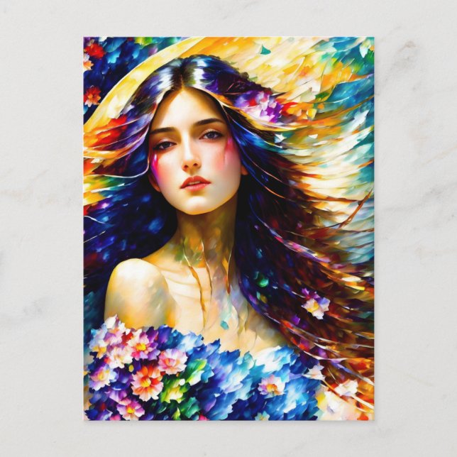 Postal Diosa de primavera (Anverso)