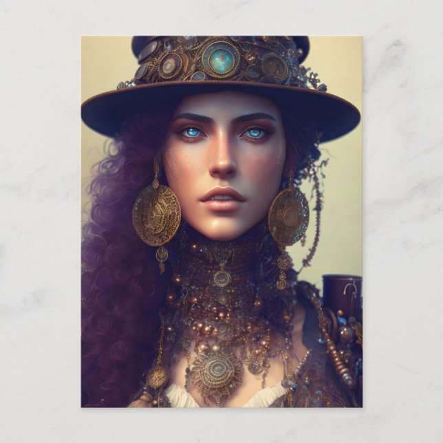Postal Diosa de Steampunk (Anverso)