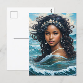 Postal Diosa del agua Yemaya Orisha Arte oceánico