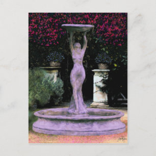 Postal Diosa del Jardín ~ Pintado de estatua de flores po