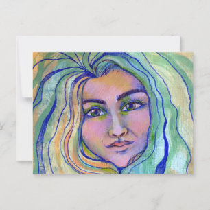 Postal Diosa del mar de fondo