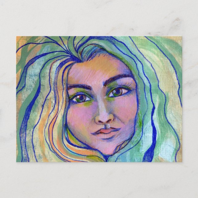 Postal Diosa del mar de fondo (Anverso)