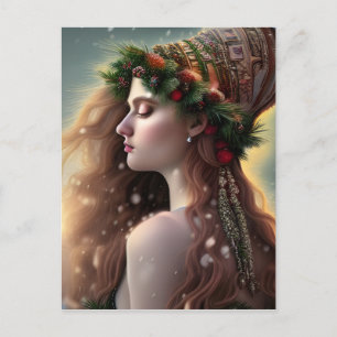 Postal Diosa del Yule de Invierno