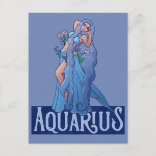 Postal Diosa del Zodiaco Acuario Bailarina del Vientre Ar