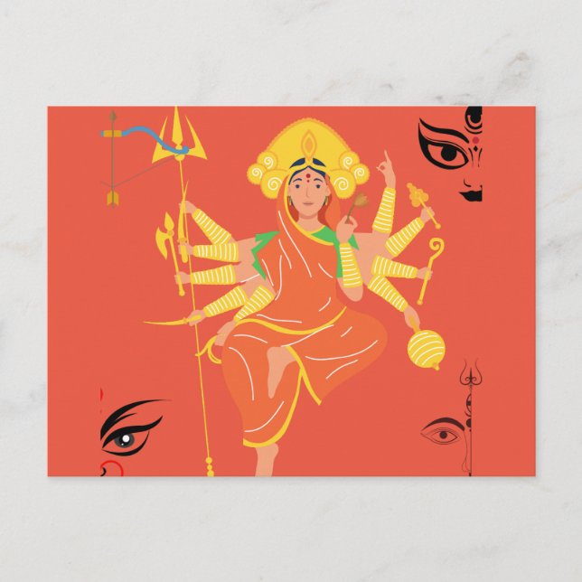 Postal Diosa Durga (Anverso)
