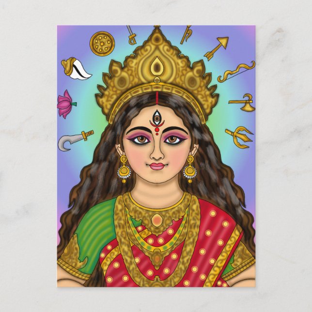 Postal Diosa Durga  (Anverso)