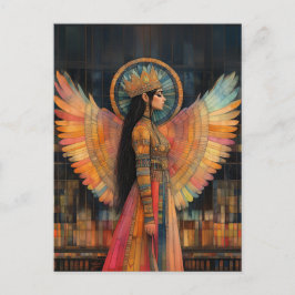 Postal Diosa Estelar Anunnaki Inanna Arte de Mosaico Abst