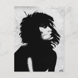 Postal Diosa gótico Mujer retrata arte de moda icónico