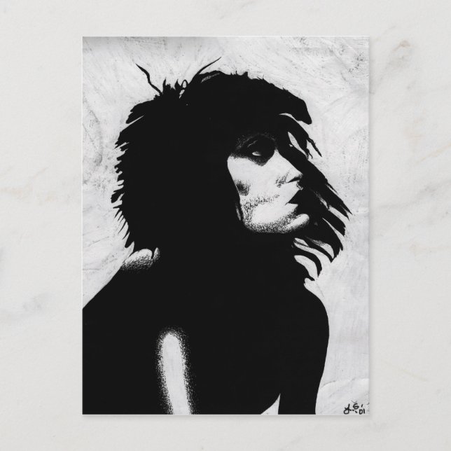 Postal Diosa gótico Mujer retrata arte de moda icónico (Anverso)