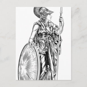 Postal Diosa griega de Athena