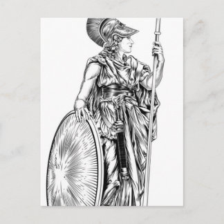 Postal Diosa griega de Athena