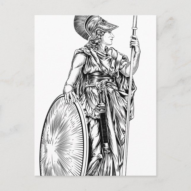 Postal Diosa griega de Athena (Anverso)