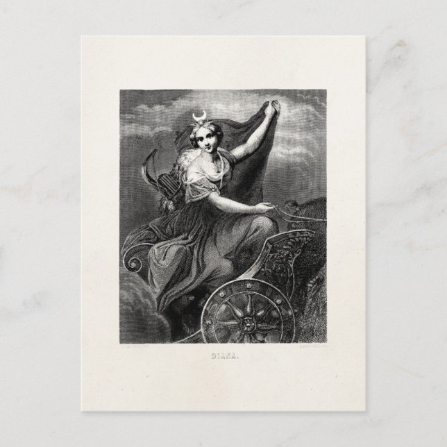 Postal Diosa griega vintage Diana Artemis (Anverso)