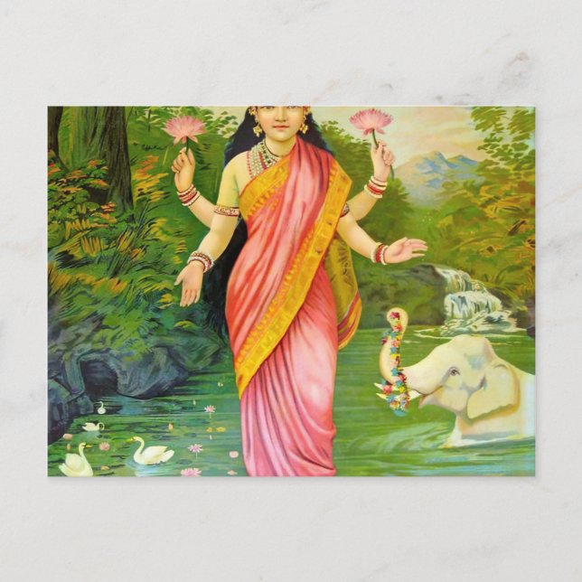 Postal Diosa hindú de Lakshmi (Anverso)