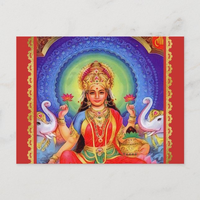 Postal Diosa hindú Lakshmi Maa (Anverso)