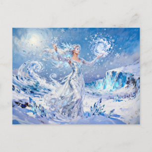 Postal Diosa Quione de la Nieve y el Hielo