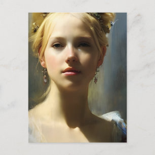 Postal Diosa Rubia del Renacimiento