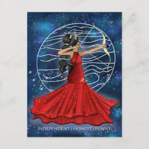 Postal Diosa Sagittarius Femenina Con Planeta Júpiter