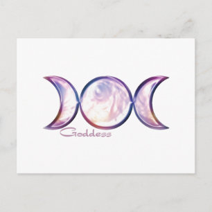 Postal diosa triple luna perla iridiscente