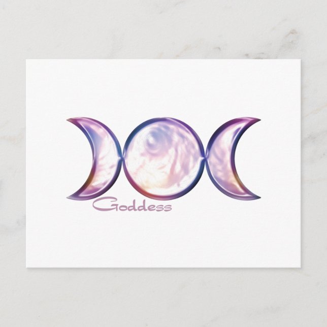 Postal diosa triple luna perla iridiscente (Anverso)