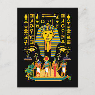 Postal Dioses egipcios Egipto Faraón Deities Anubis Horus