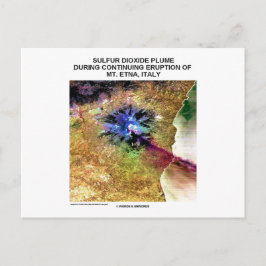 Postal Dióxido De Azufre Erupción De Pluma Mt. Etna Itali