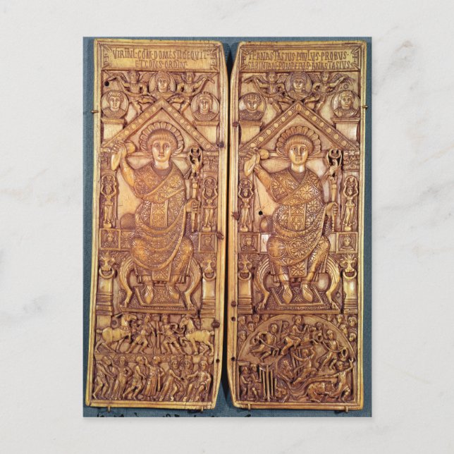Postal Diptych consular Anastasius tallado (Anverso)