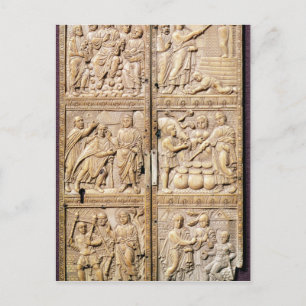 Postal Diptych que muestra los milagros de Cristo