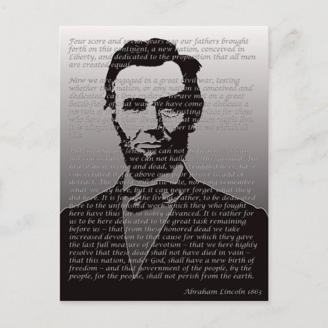 Postal Dirección Abraham Lincoln Gettysburg (Anverso)