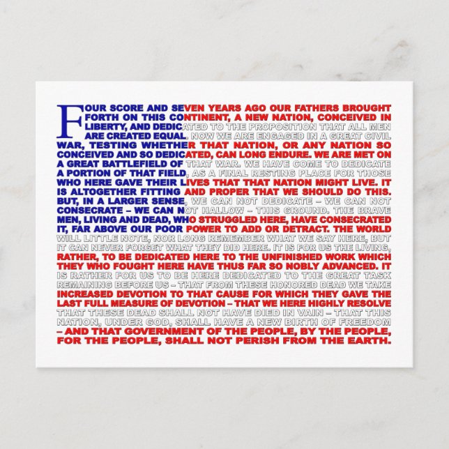 Postal Dirección de Gettysburg (Anverso)