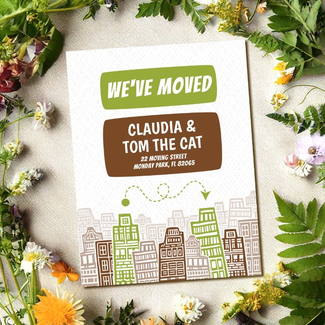 Postal Dirección nueva de ciudad retro (Subido por el creador)