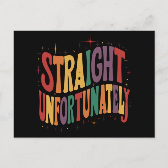 Postal Directamente Desafortunadamente Groovy LGBTQ Orgul (Anverso)