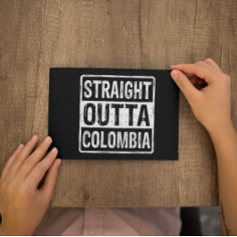 Postal Directamente fuera de Colombia Blanco negro